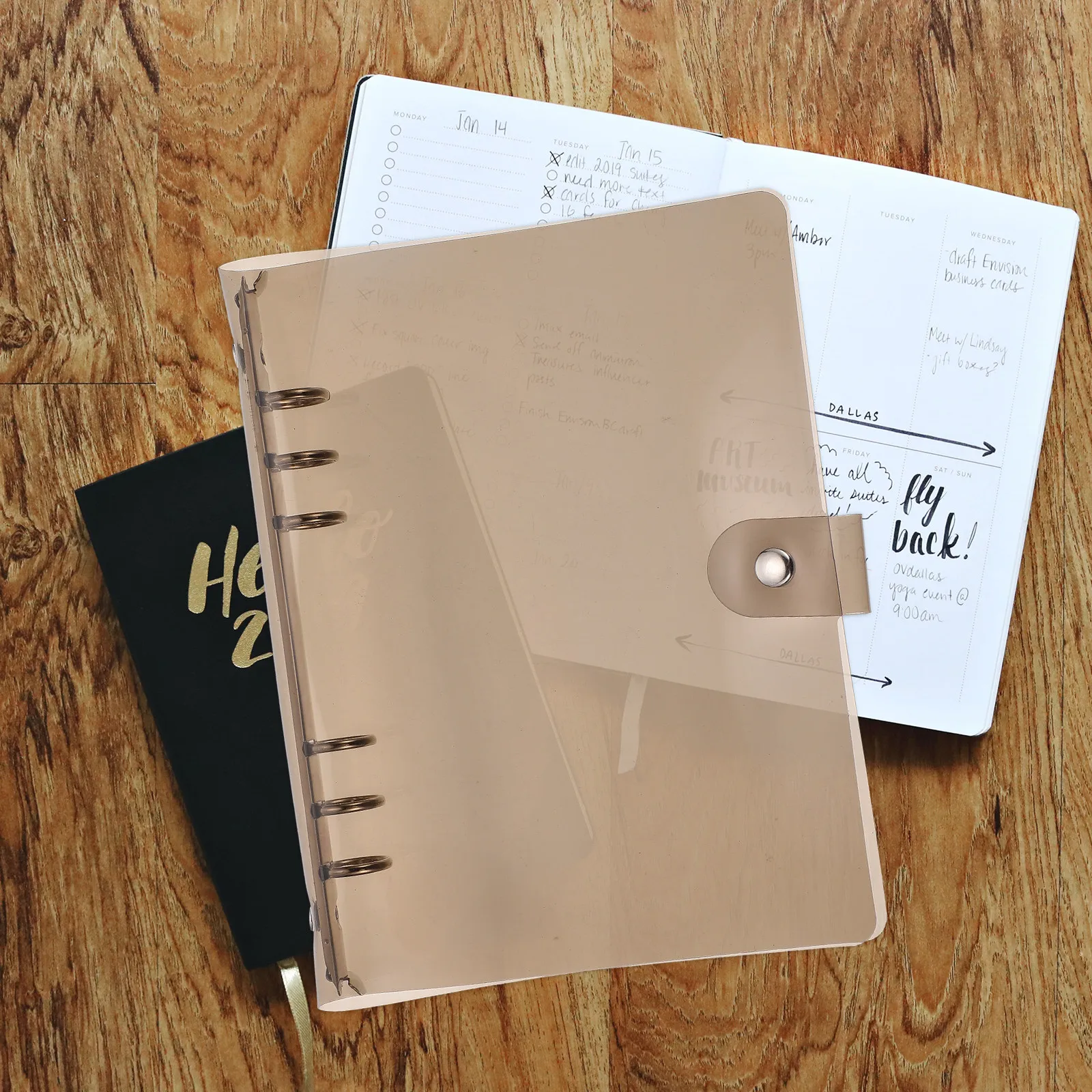 

1Pcs High-Quality PVC Loose-Leaf Protective Cover 6-Hole Binder Notepad Case for Handbook Notebook Travel Journal Business Diary