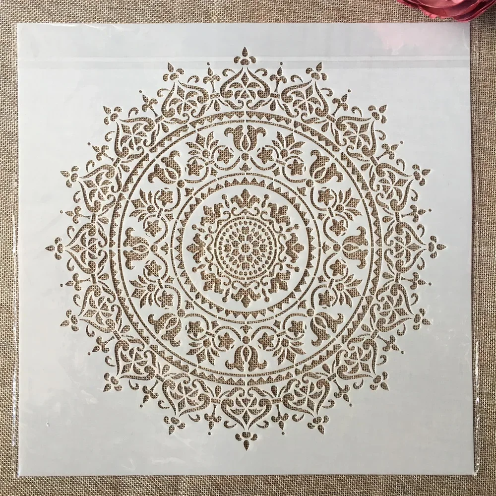 12*12inch Big Geometry Mandala Round DIY Layering Stencils Painting Scrapbook Coloring Embossing Album Decorative Template