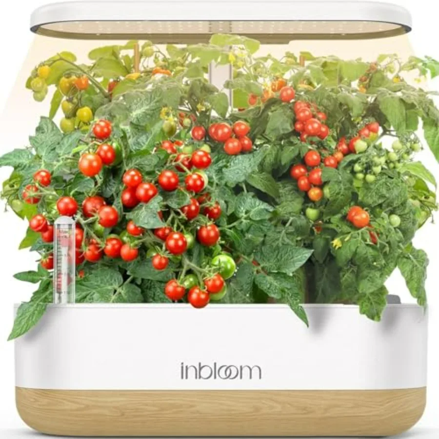 

Indoor Herb Garden 12 Pods Hydroponics System with Full-Spectrum LEDs Water Alarm Automatic Timer Height Adjustable White
