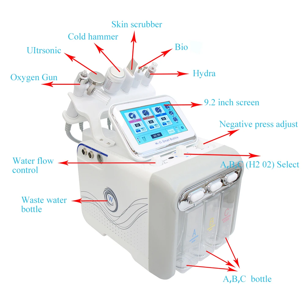 Aoko-酸素バブルビューティーインスツルメント,フェイスリフティング,ダーマブレーションデバイス,スキンラバーフェイシャルスパ,アップグレード,6 in 1