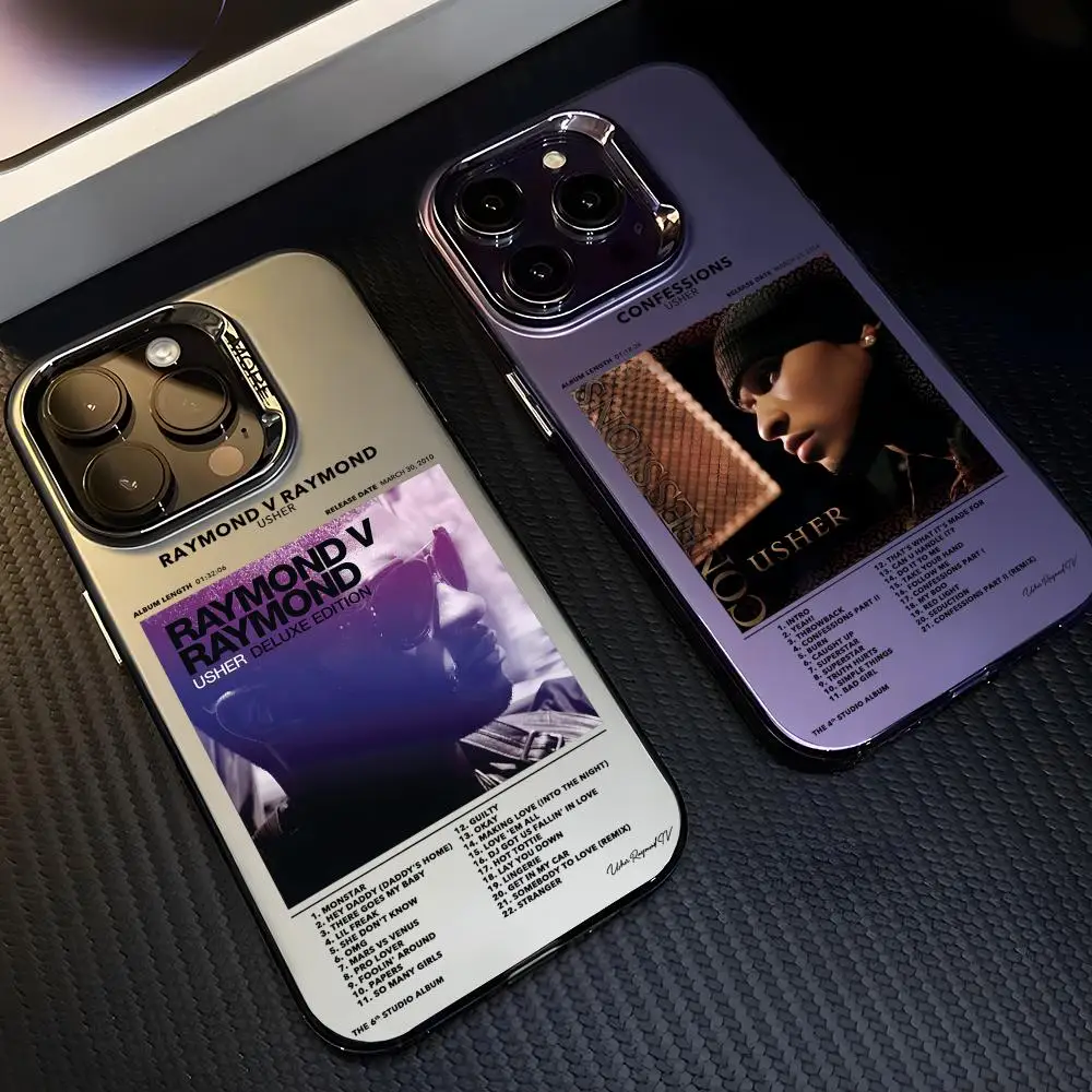 Funda para Teléfono del Rapper U-Usher para iPhone 17 16 15 14 13 12 11 Pro Max, Diseño Mate con Efecto Aurora Láser