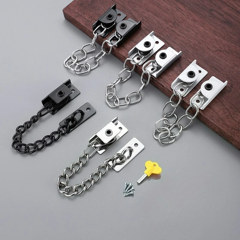 

Stainless Steel Perforated Window Chain Lock Chain Screen Window Limiter Anti Window Fixing Detachable Key Anti-theft Chain