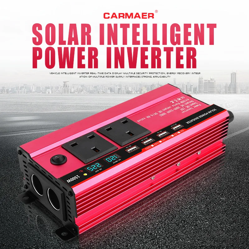 2200W/1200W Screen Display Inverter 12V 24V to 220V Transformer 3Socket 4USB Car Converter Inversor Auto Adapter UniversalSocket