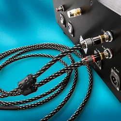 Pair Carare L-4E6S OFC Copper RCA Cable High-Performance Premium Hi-Fi Audio 2RCA To 2RCA Interconnect Cable