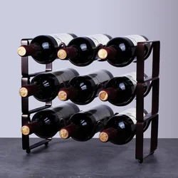 Bouteille de vin rouge empilable en fer Art T1, décoration simple, mode, multi bouteilles, créatif, présentoir d'armoire, CS55