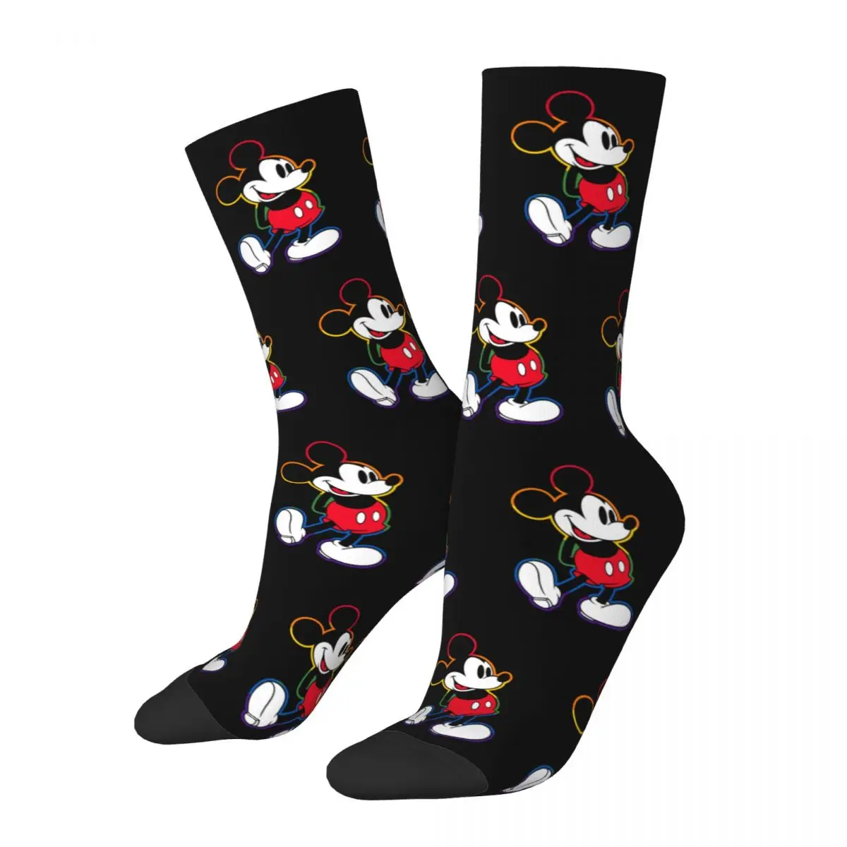 

Mickey Rainbow Outline Merch Socks Cozy Sport Long Socks Warm for Wonderful Gifts