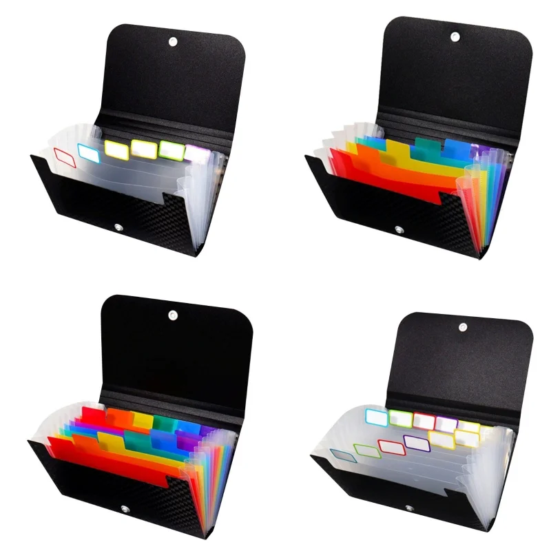 Multi-layer File Folder Small Receipt for Case A6 Accordion Folder Large Capacity Waterproof Sticky Index Tabs Included