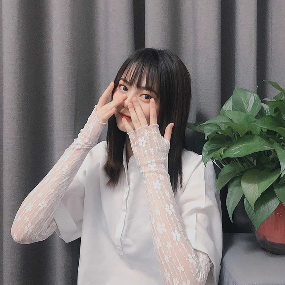 Fashion Sports Cycling Women Fishing Driving Lace sleeve Sun Protection Cooling Sleeves Flower Arm Sleeves