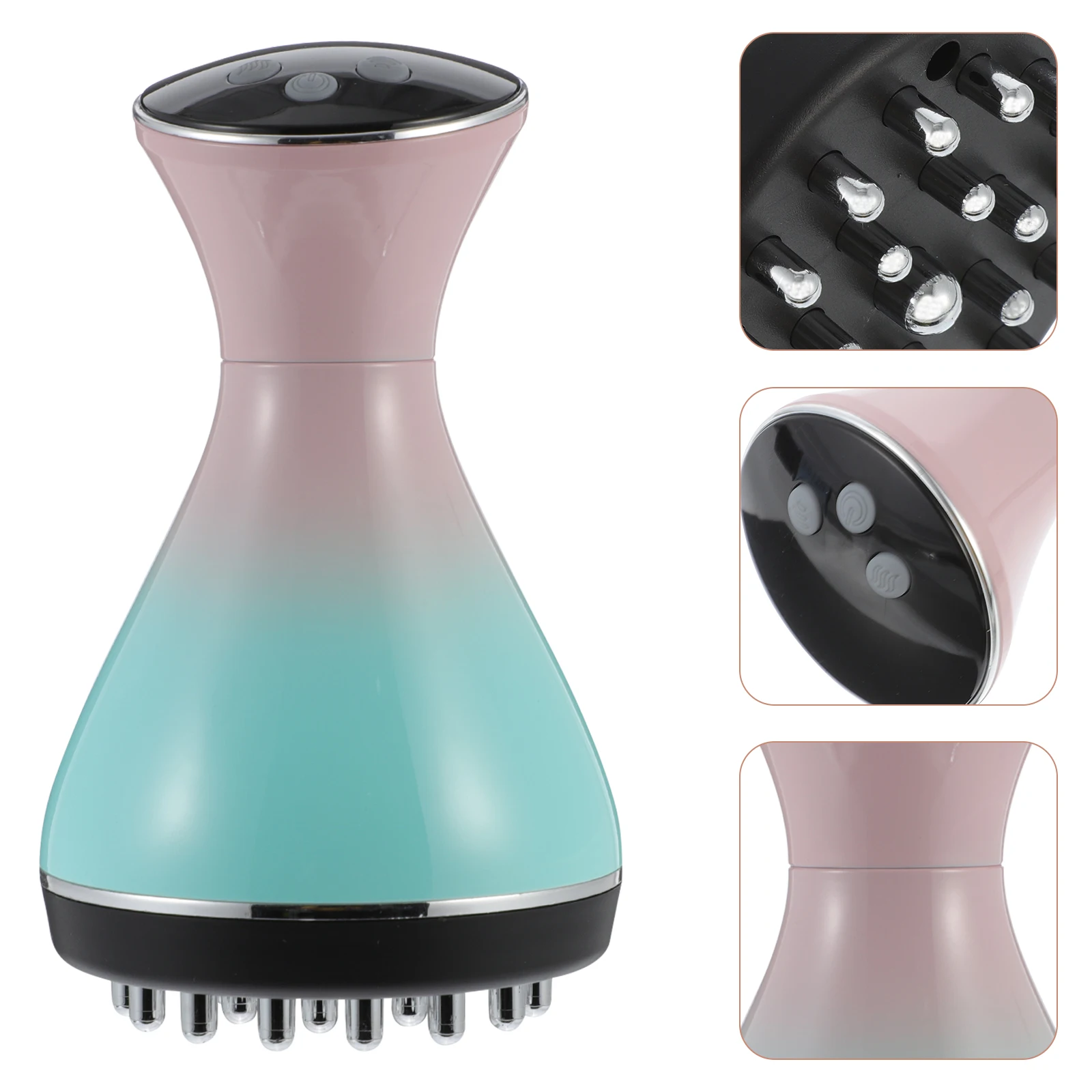 

1 set Pulse Neck Massager Sky-Blue Ergonomic Design Electric Gua Sha Tool For Cervical Spine Pain Relief Meridian Brush Body