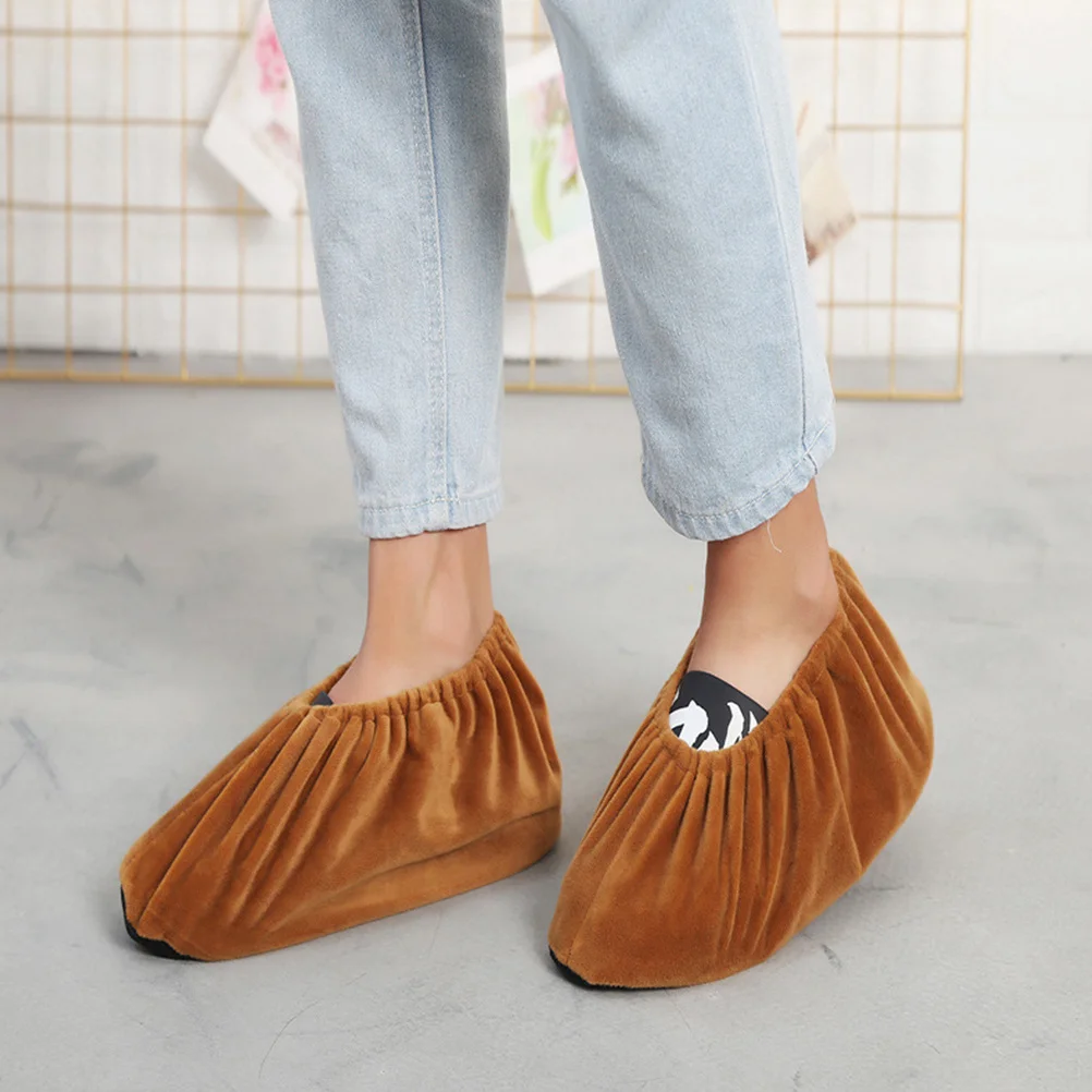 

4pcs Anti-Slip Shoe Covers For Kids Crystal Material Reusable Dustproof For Home Dorm Machine Room Use Crystal