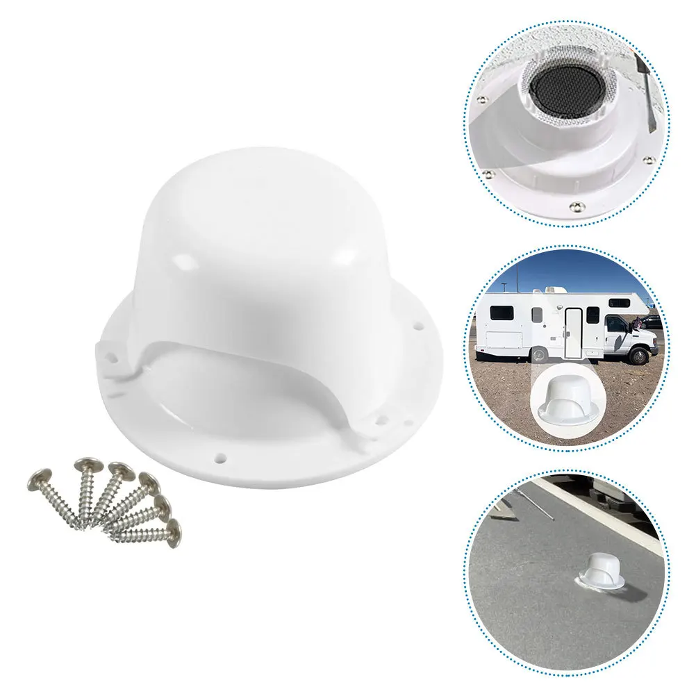 

White Plastic Rv Roof Vent Cap 2 Inch Pipe Replacement Universal Trailer Camper Vent Lid with Screws Rv Plumbing Parts