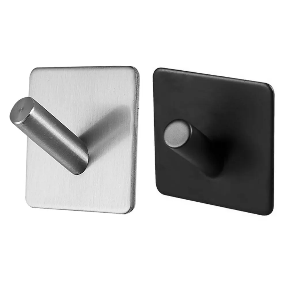 Adhesive Wall Hooks Stainless Steel Kitchen Organizer Multifunction Storage Clothers Rack Bathroom Hooks Strong Key Holder