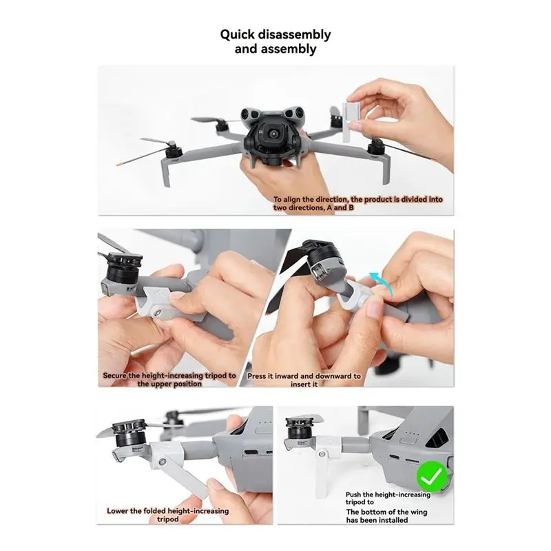 A68Z para DJI Mini 5 Pro accesorios para drones tren de aterrizaje pierna plegable Kit extendido soporte plegable para mejorar la altura