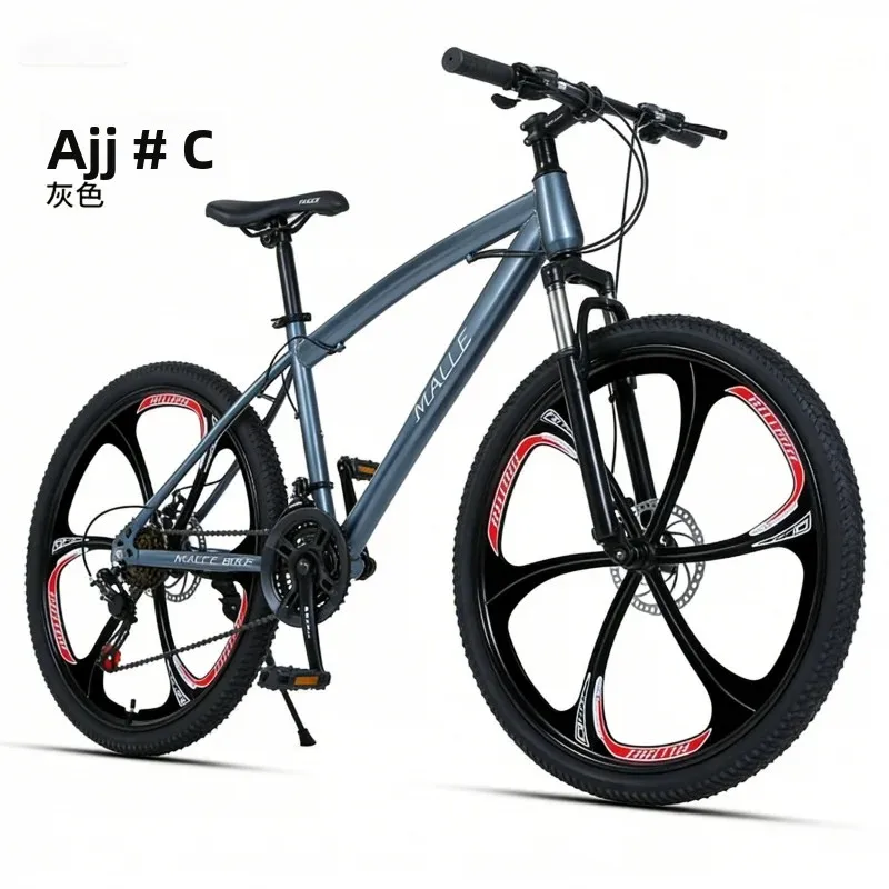 Grijs 24-inch Zes-Mes Wiel Mountainbike Outdoor Variabele Snelheid Off-Road Student Fiets Een stuk Dropshipping