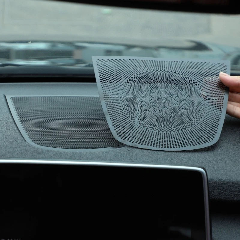 

For BMW X5 X6 X7 F15 G05 F16 G06 GO7 2014-2022 Aluminum Alloy Black Car Dashboard Speaker Cover Trim Stickers Car Accessories