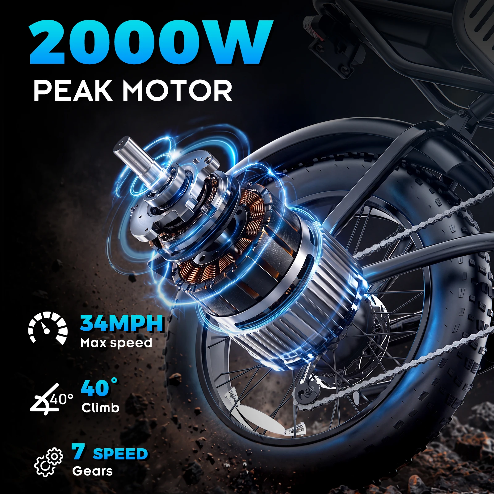 Ridstar Q50-25 2000W Electric Bike for Adults E-Bike 48V 25AH 20