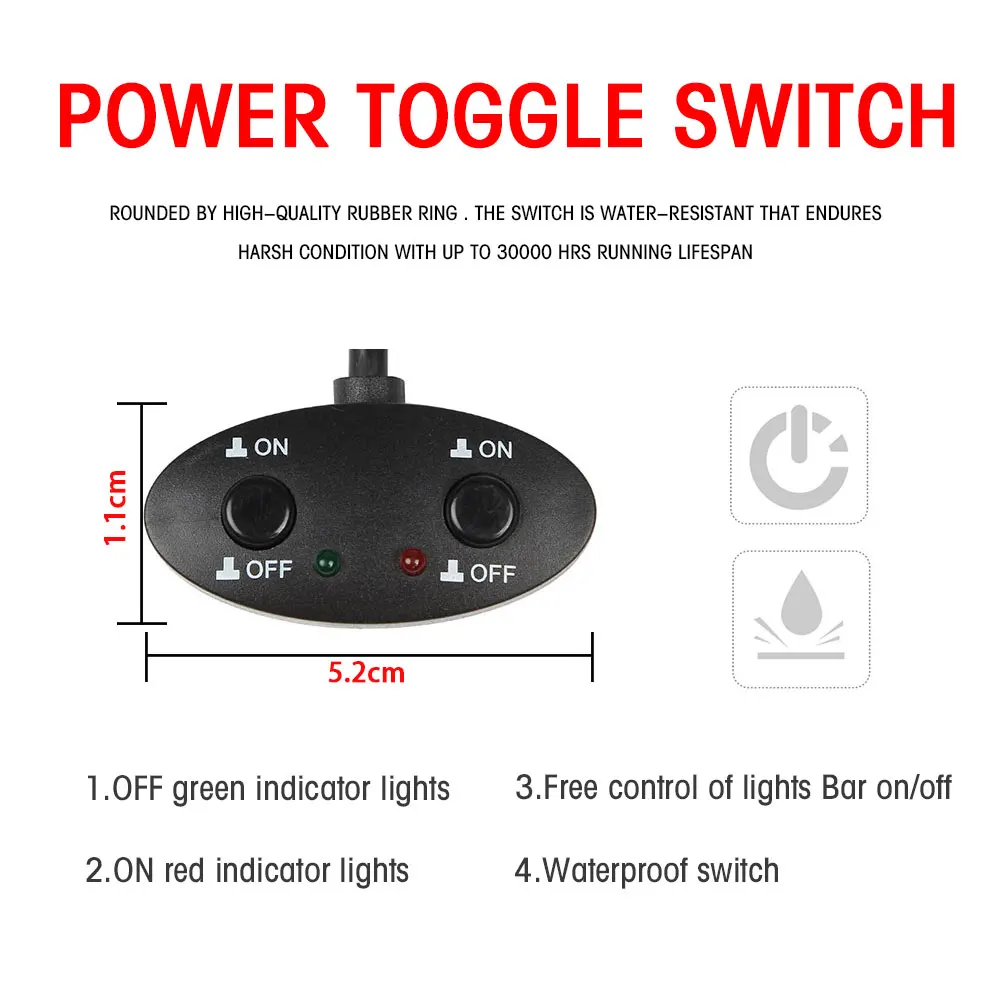 Firedrake-Kit de arnés de cableado para coche, interruptor interior, luz de trabajo, relé de luz de movimiento, 480W, 12V, 3m