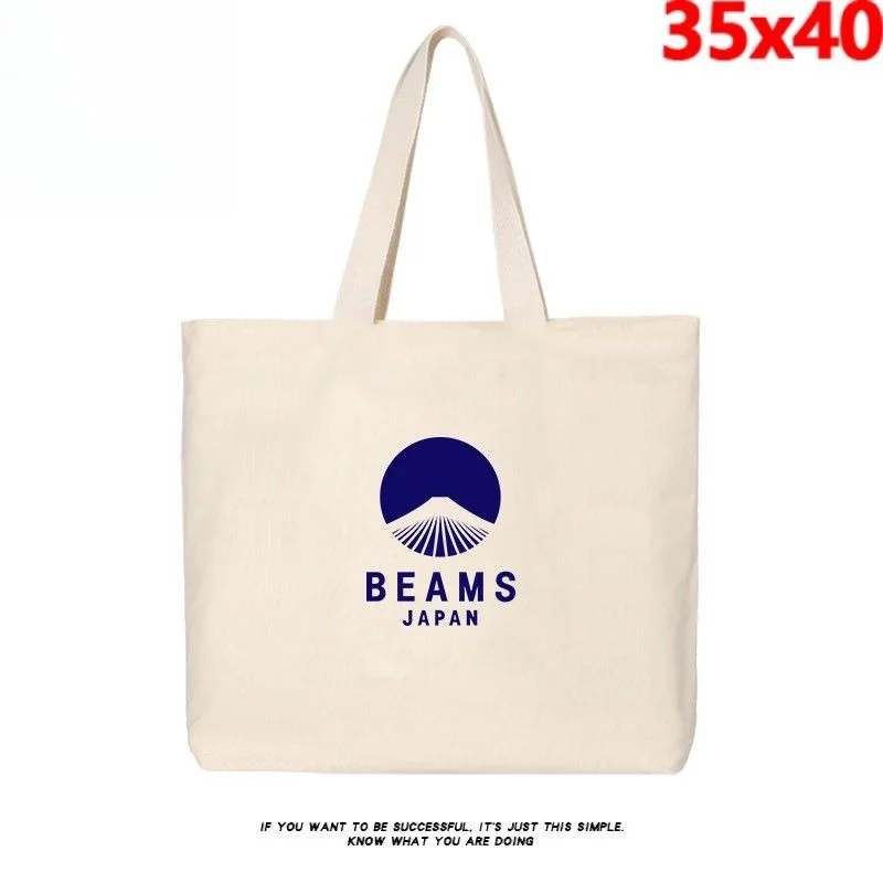 BEAMS JAPAN Mount Fuji Canvas Bag Japanese Vintage Artistic Large Capacity Shoulder Tote Bag Unisex Casual