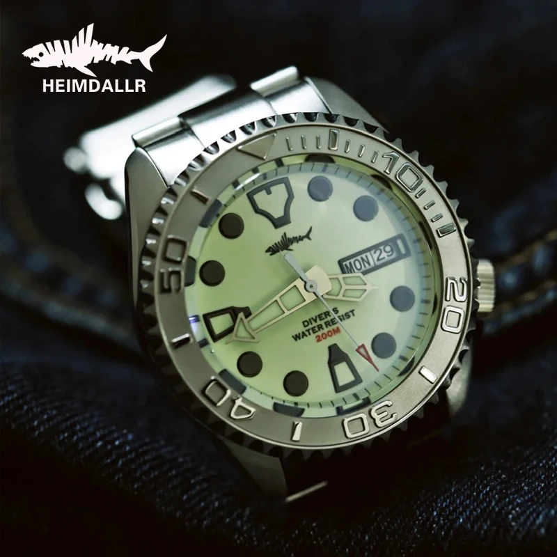 HEIMDALLR Skx007 Men Watch NH36 Movement Sharkey 200M Waterproof Sapphire Stainless Automatic Mechanical Dive Watch for Men