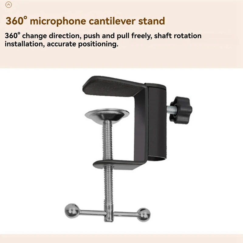 Desktop Microphone Stand Adjustable Microphone Stand With F-Clamp, Suitable For 1.75In Diameter Mics