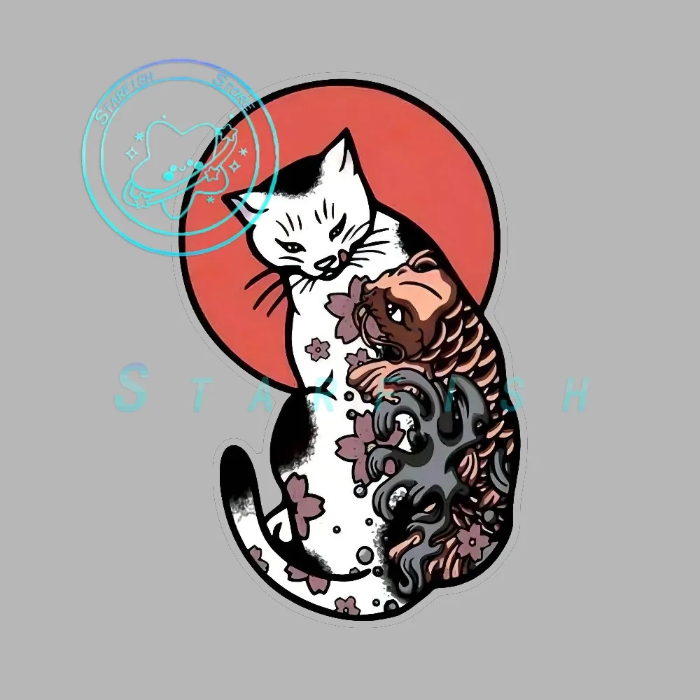 

Horitomo Monmon Cat Decal Window Motorcycle Camping Car Bumper Helmet Laptop Decoration PVC Material Waterproof and Sunscreen