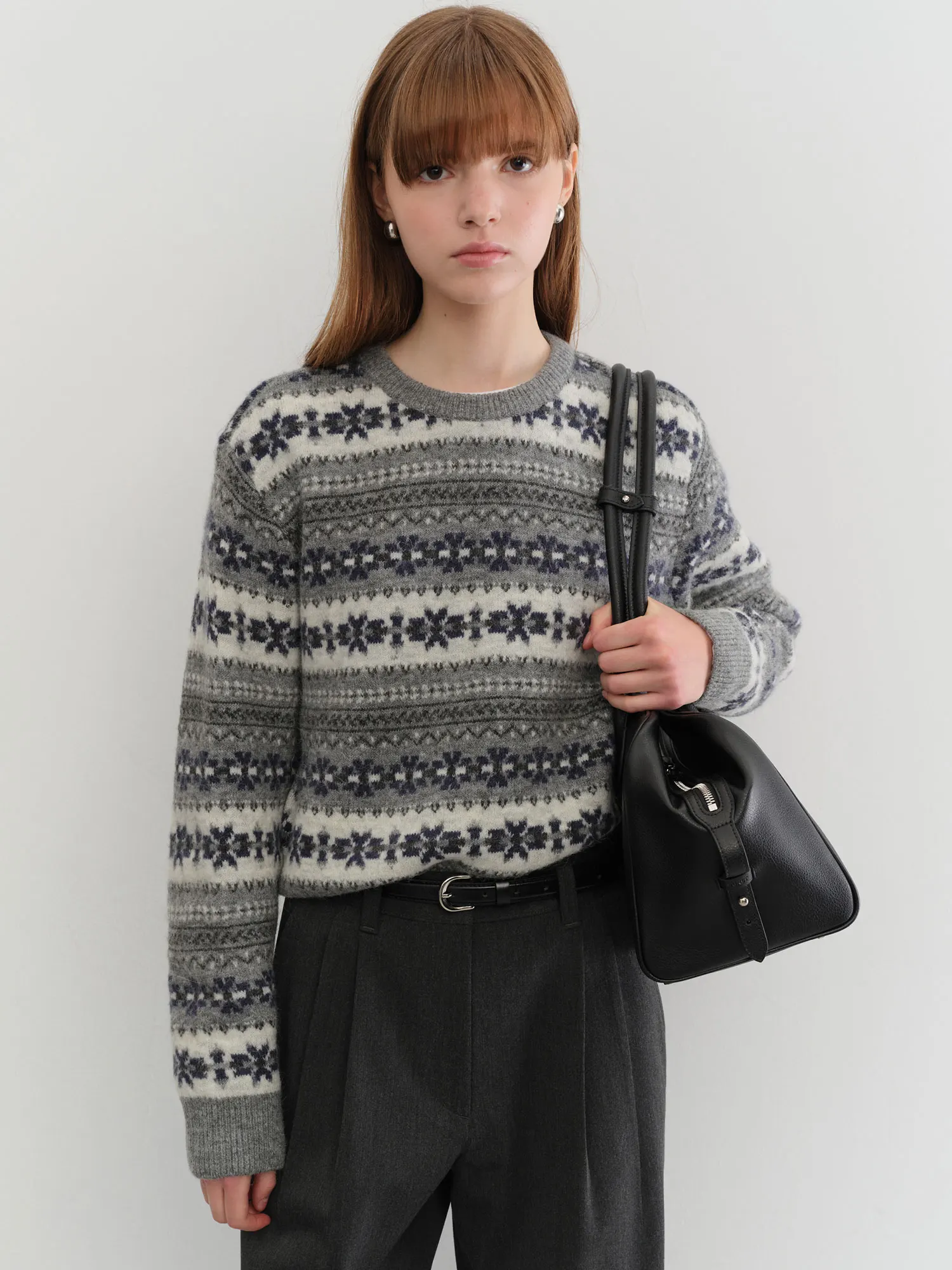 

Brand round Ne Sweater Small Snowflake Winter New Arrival by Nuoxiala Faionable Commute Sle Women's Knitwear