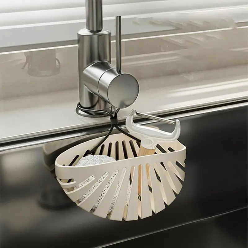 1pc Silicone Sponge Soap Holder Drainer Rack Sink Organizer Easy Install For Kitchen Bathroom Restaurant Hotel Washroom Use