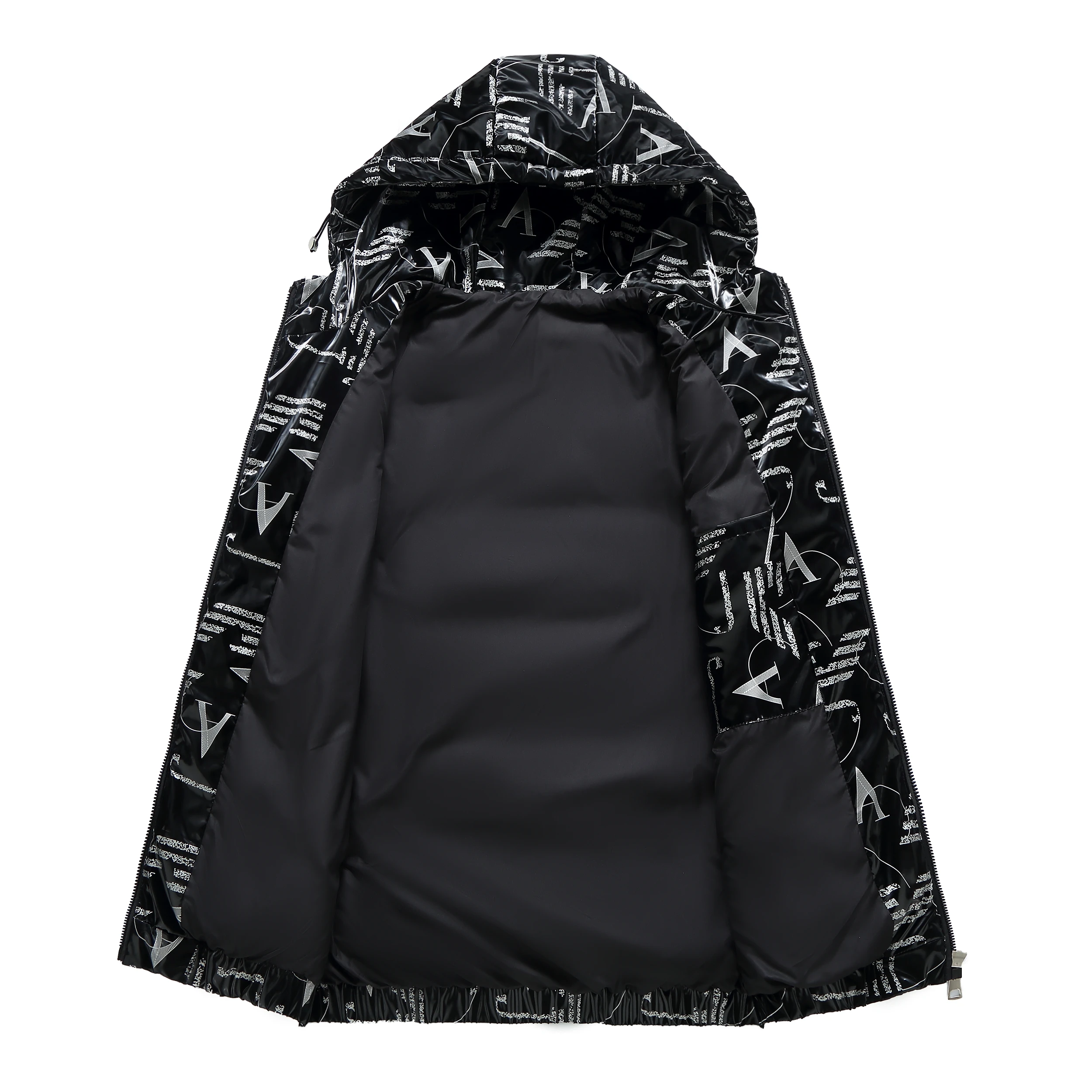 Winter Nieuwe Plus Size Heldere Mannen Extra Grote Maat Jas Shiny Hooded Losse Gewatteerde Jas