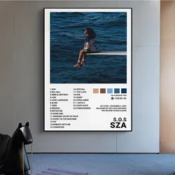 SZA SOS Album Tracklist Poster  Frameless Modern Rapper Star Canvas Wall Art for Home Decor