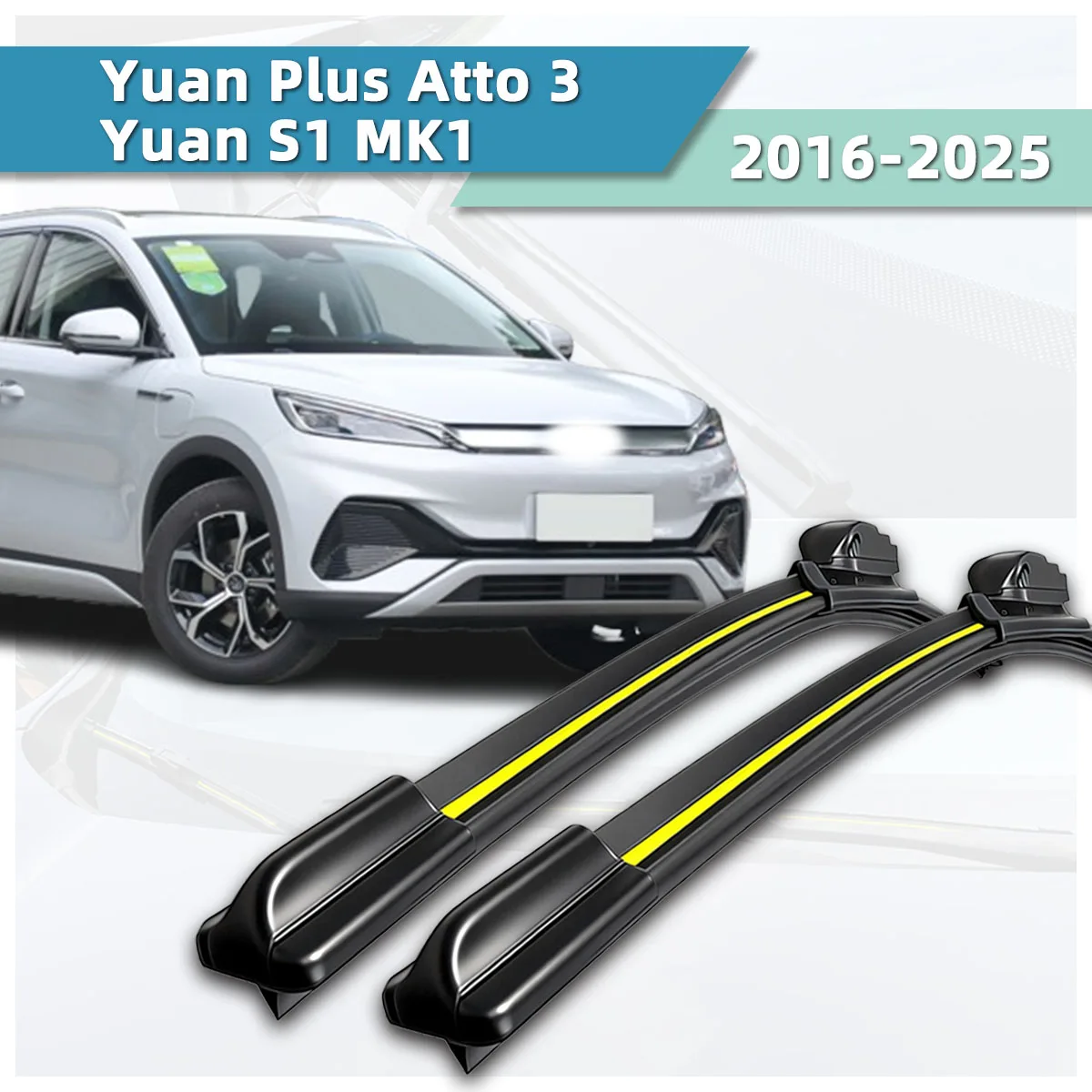 Geeignet für BYD Yuan Plus Atto 3/Yuan S1 MK1 (2016-2025) Auto-Scheibenwischer, hochauflösender, geräuscharmer, bidirektionaler Frontscheibenwischer