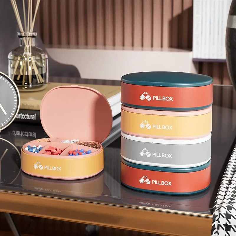 صندوق دواء محمول للسفر لمدة سبع أيام، سعة كبيرة، مقاوم للرطوبة، منظم حبوب صغير محكم الغلق للاستخدام المنزلي والحمل #5
