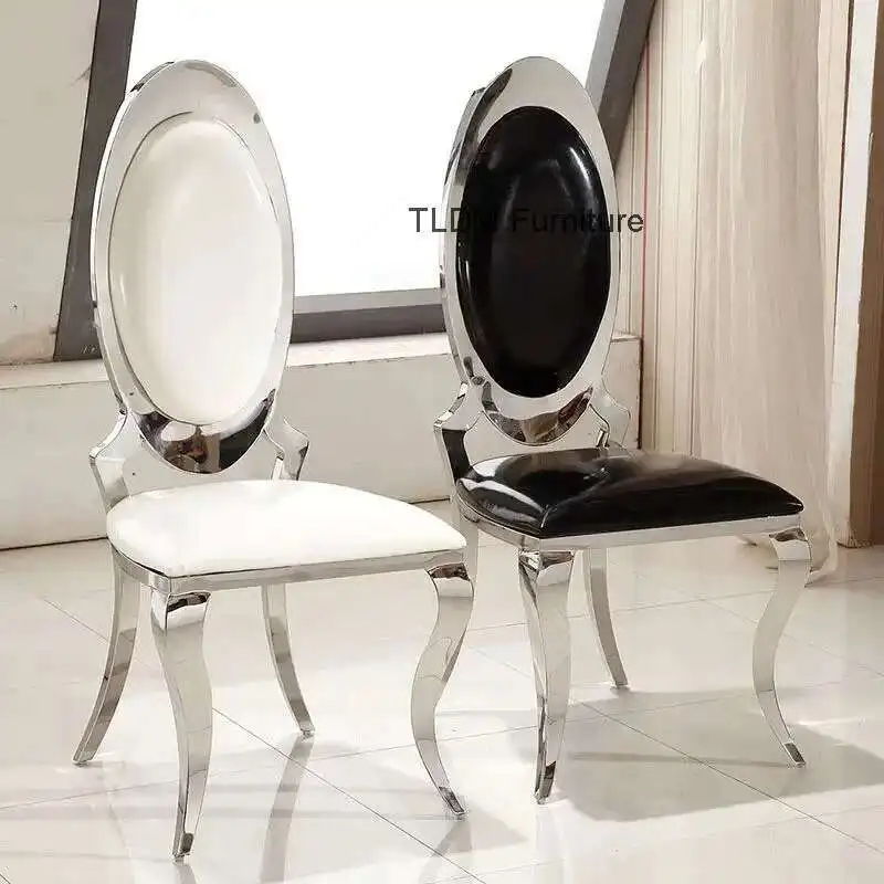 

Modern Dining Room Furniture American Stainless Steel Dining Chairs Simple Living Room Home Back Chair European Restaurant Chair