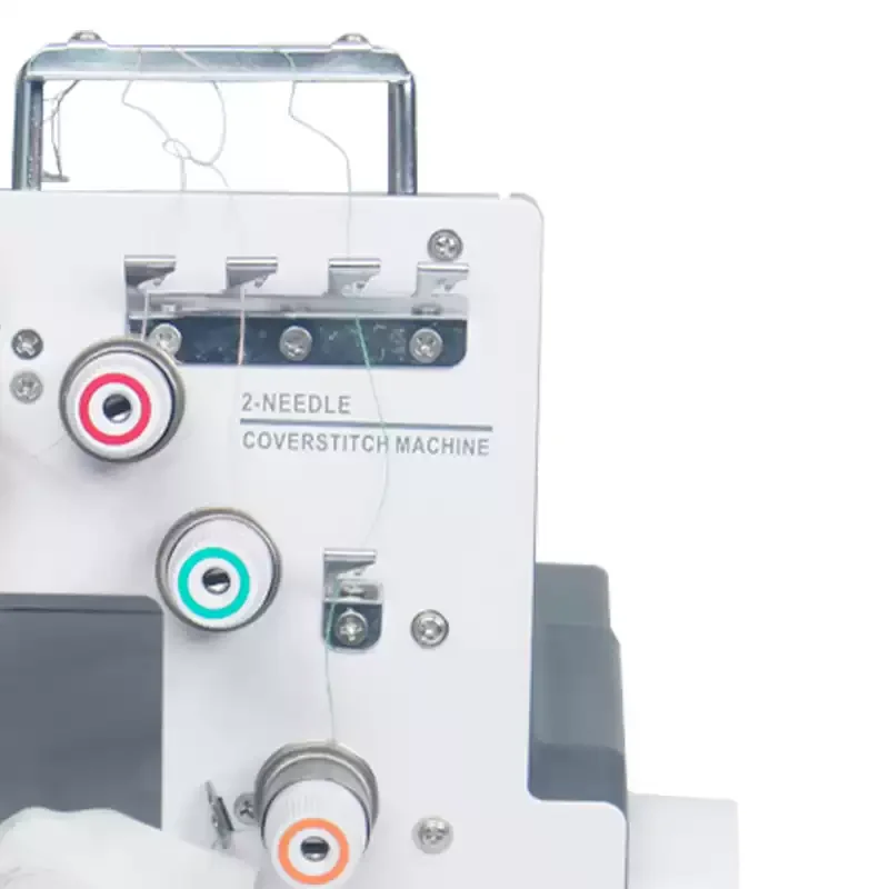 Compact Household Double Needle 3-Thread Zigzag Interlock Sewing Machine, 2.5mm Multifunctional Electric Overlock Stitcher for H