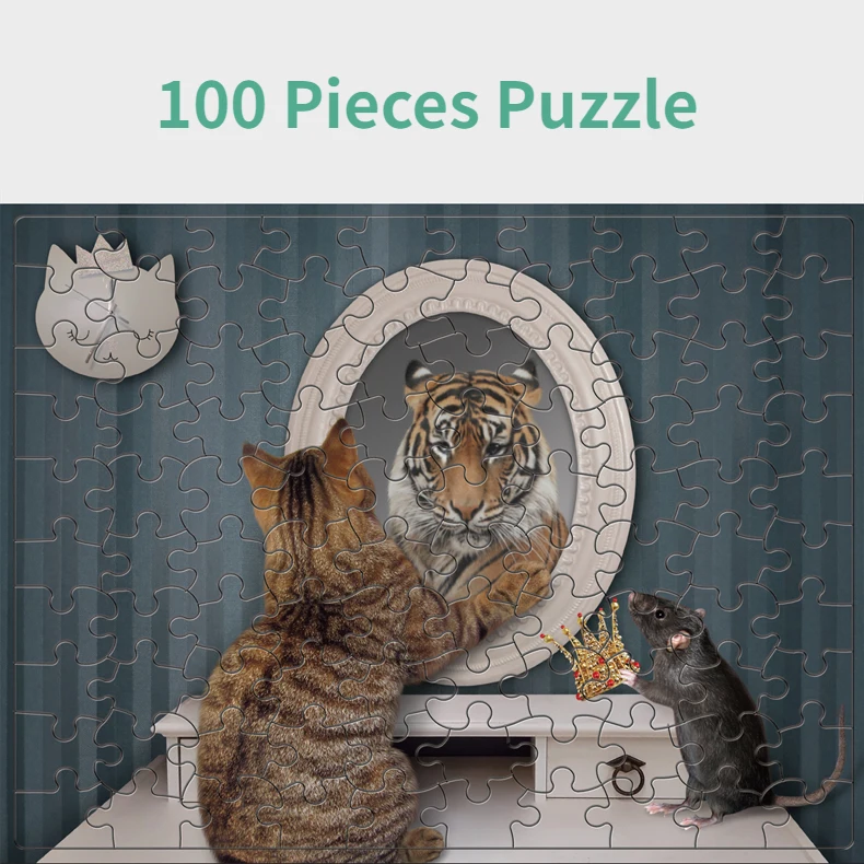 

100 штук головоломка для сборки картины Мультяшные животные новый король головоломка для декомпрессии игрушка Образовательные Подарки