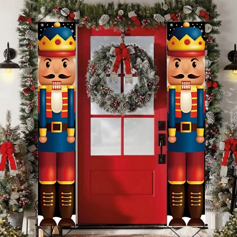 Christmas Sign Nut cracker Soldier Couplet for Wall Door Outside Decor