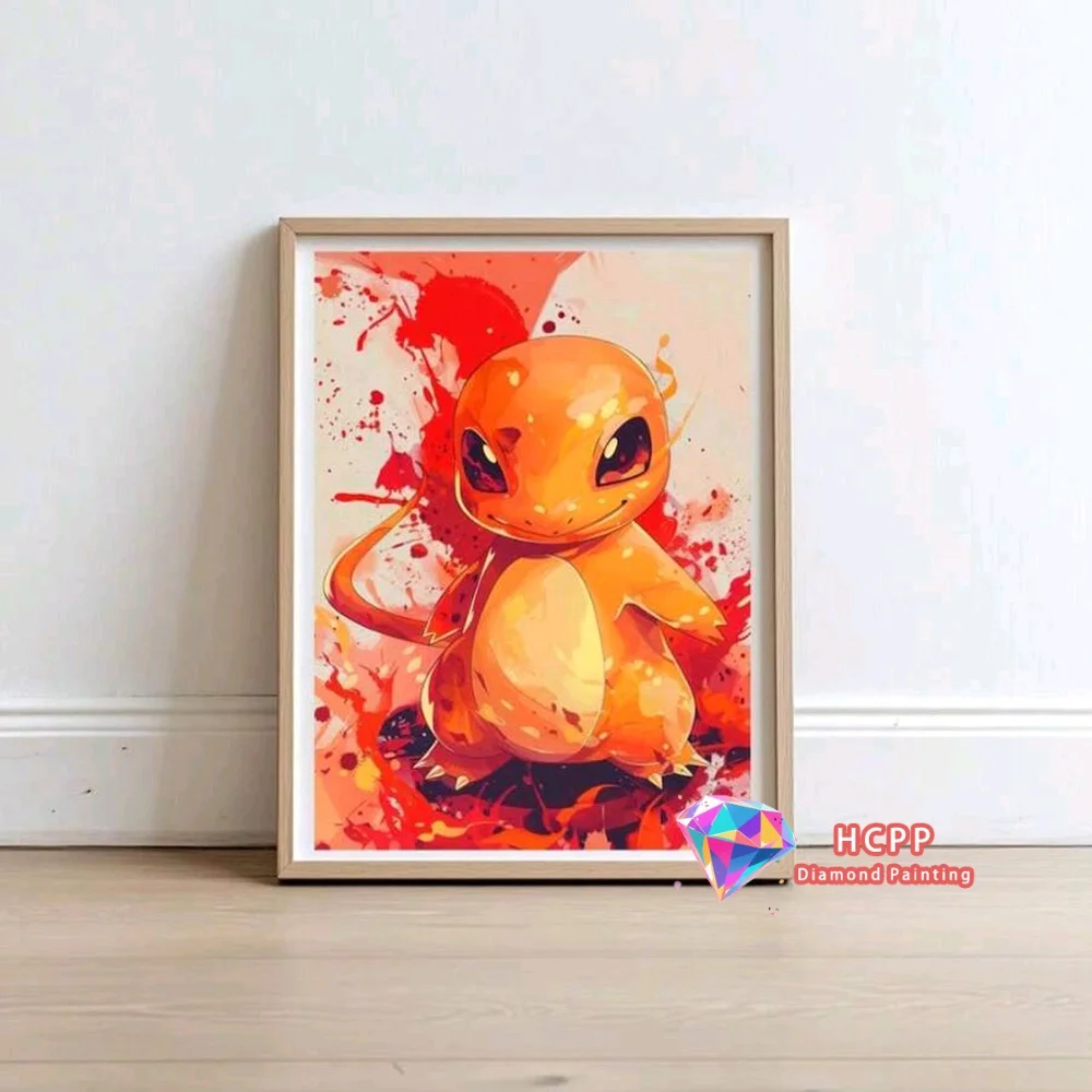 1pc frameless 2026 New Pikachu Charmander Bulbasaur Squirtle Diamond Painting Kit Square Round Diamond 5D DIY Mosaic Handmade Ar