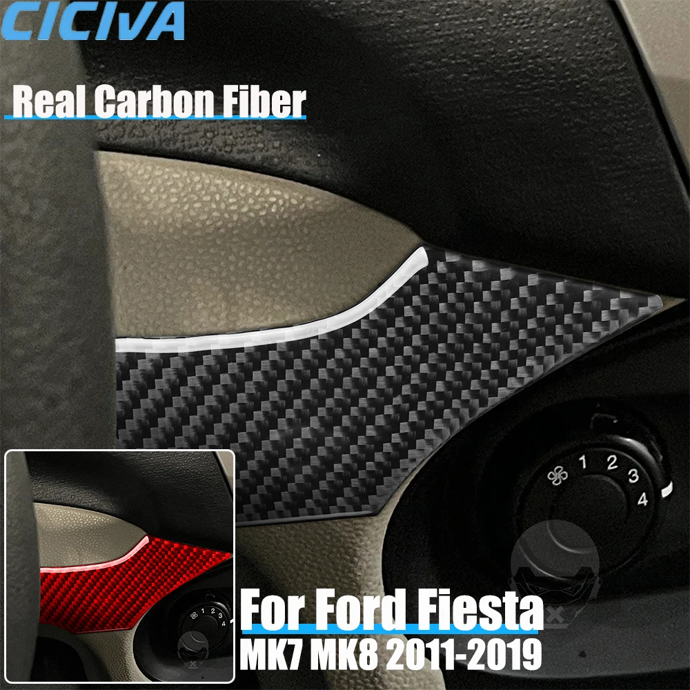 

Real Carbon Fiber Car Accessories Driver Dashboard Panel B Trim Decorative Cover Soft Sticker For Ford Fiesta MK7 MK8 2011-2019