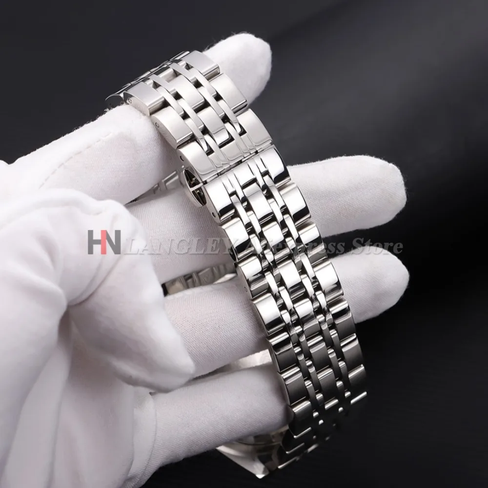 솔리드 스테인레스 스틸 밴드 18mm 20mm 22mm 범용 Smartwatch 교체 스트랩 팔찌 16mm 19mm 21mm 남성 비즈니스 시계 밴드