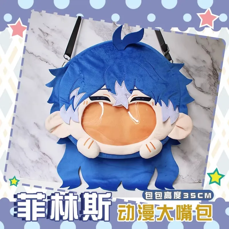 Kiryll Chudomiro Flins Borsa Cosplay Bocca Grande Kawaii Genshin Impact Borsa Cosplay Borsa a tracolla in peluche Borsa da scuola Regalo di festa