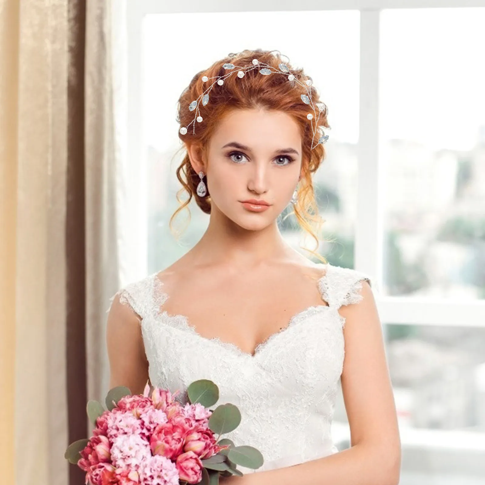 

Жемчужная цветочная повязка для волос с кристаллами для женщин, девушек, невест, подружек невест, для свадьбы, вечеринки, выпускного бала, элегантный аксессуар для волос с жемчугом