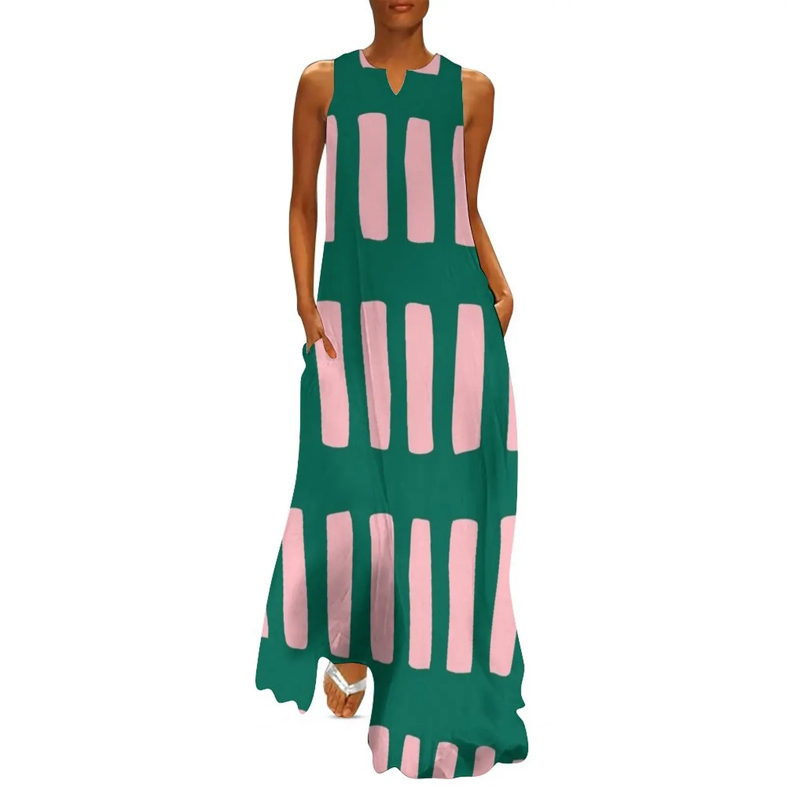 Handrawn Boho Rectangles No 03 Long Dress woman dress evening dresses women summer dresses women 2025