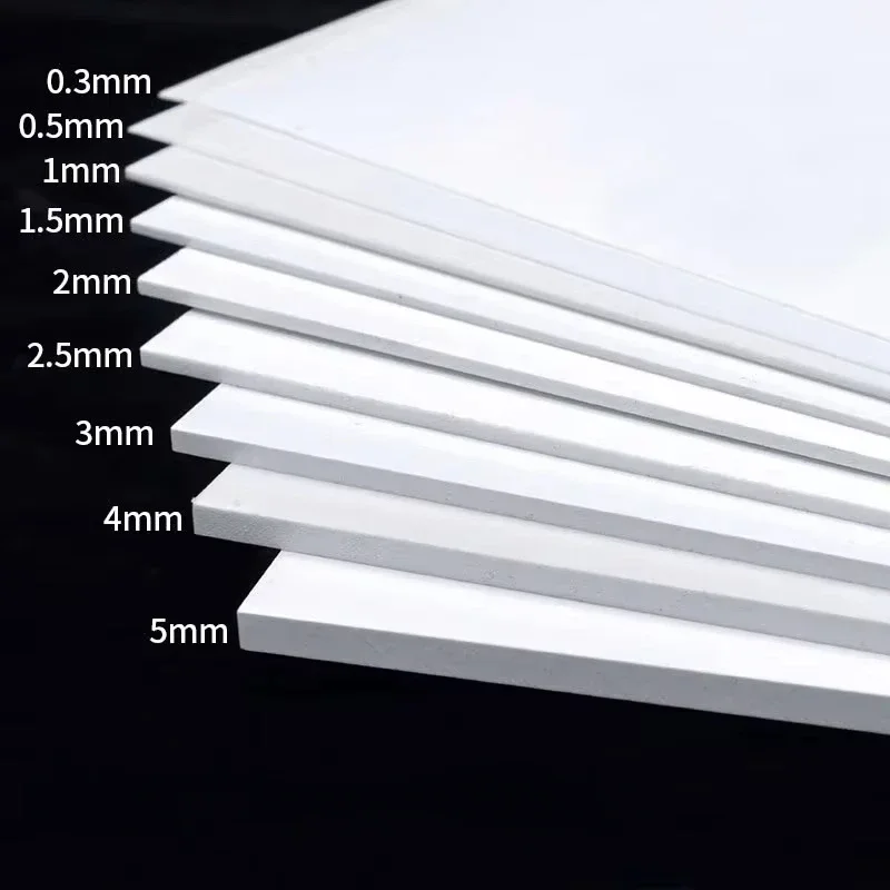 Thickness 0.5/0.8/1/1.5/2/3/4/5mm White ABS Plastic Plate Sheet  for CNC and DIY Model Making Material