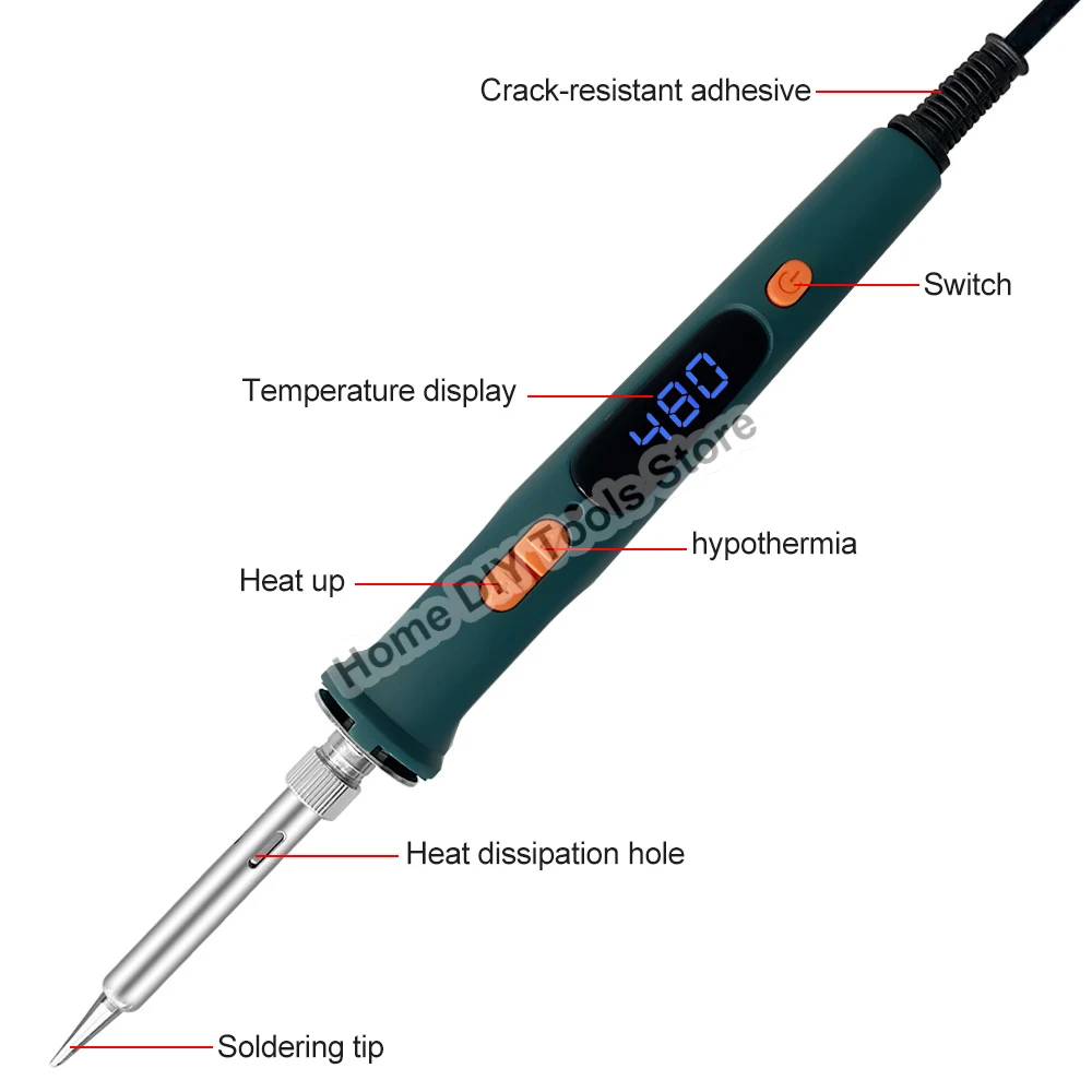 120W Adjustable Temperature Electric Solder Iron Rework Station Mini Handle Heat Pencil Welding Repair Tools 200-600℃