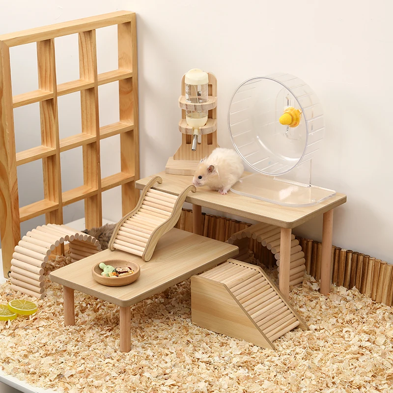 Hamster Cage Two-Layer Platform hamster table hamster cage landscaping supplies hamster ladder Hamster Accessories hamster toy