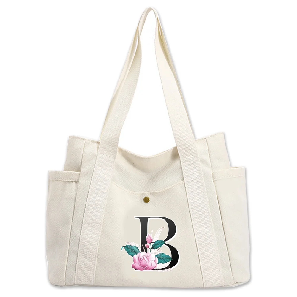 Tote Bag Schoudertas Wit Dames Handtas Grote capaciteit Woon-werkverkeer Canvas Organisatoren Tas Whitemarble Printing Series