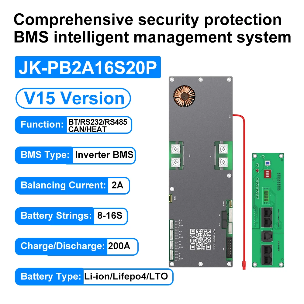 DIY 48V LiFePO4 Battery Obudowa Box Case with JK 16S 200A Smart BMS 51.2V DIY Kits 2A Active Balancer Home Energy Storage System