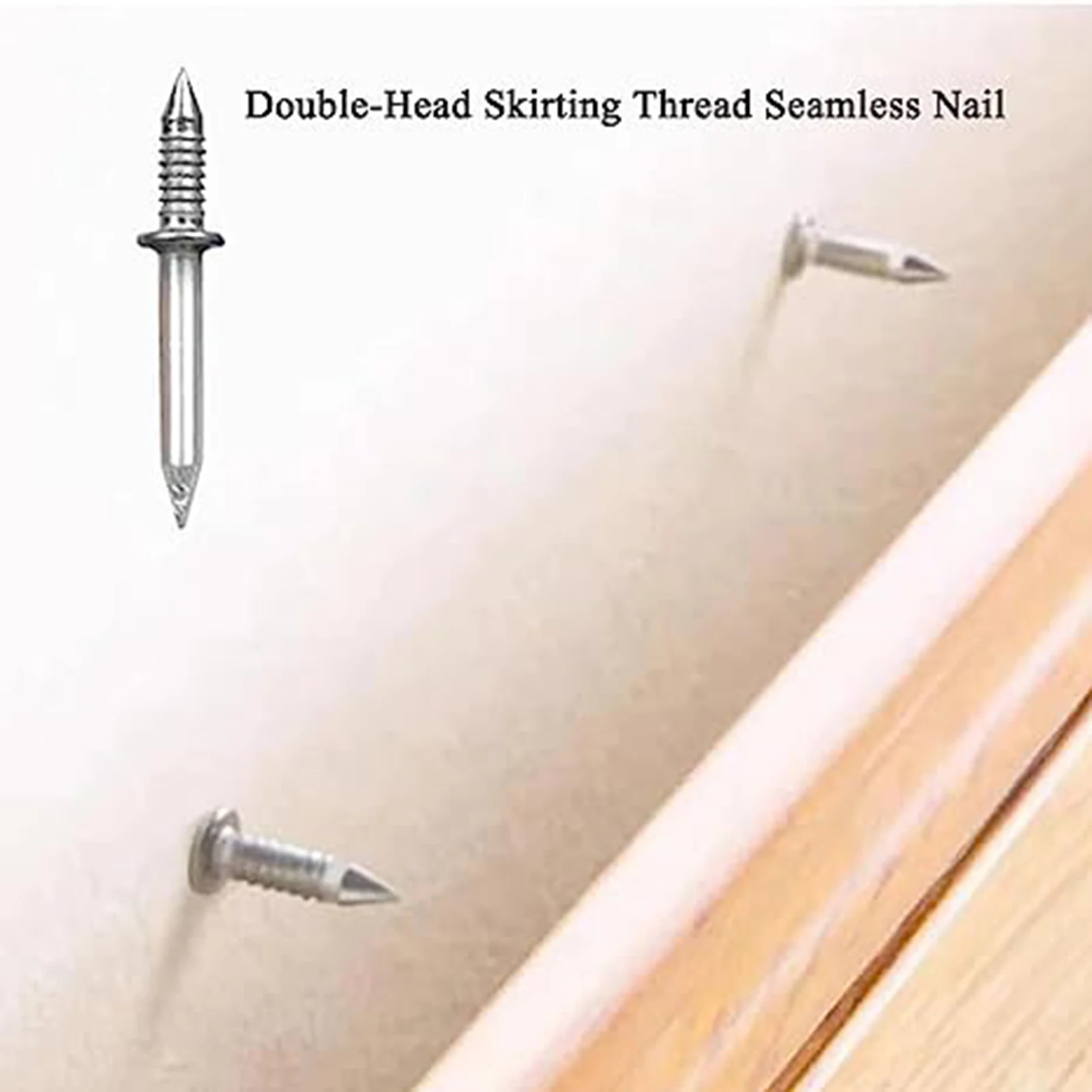 50/100pcs Double-HEAD รอบด้ายไม่มีรอยต่อเล็บสําหรับไม้ Baseboard ไม่มีรอยต่อเล็บเหล็กคาร์บอนเล็บฮาร์ดแวร์ 30 มม.