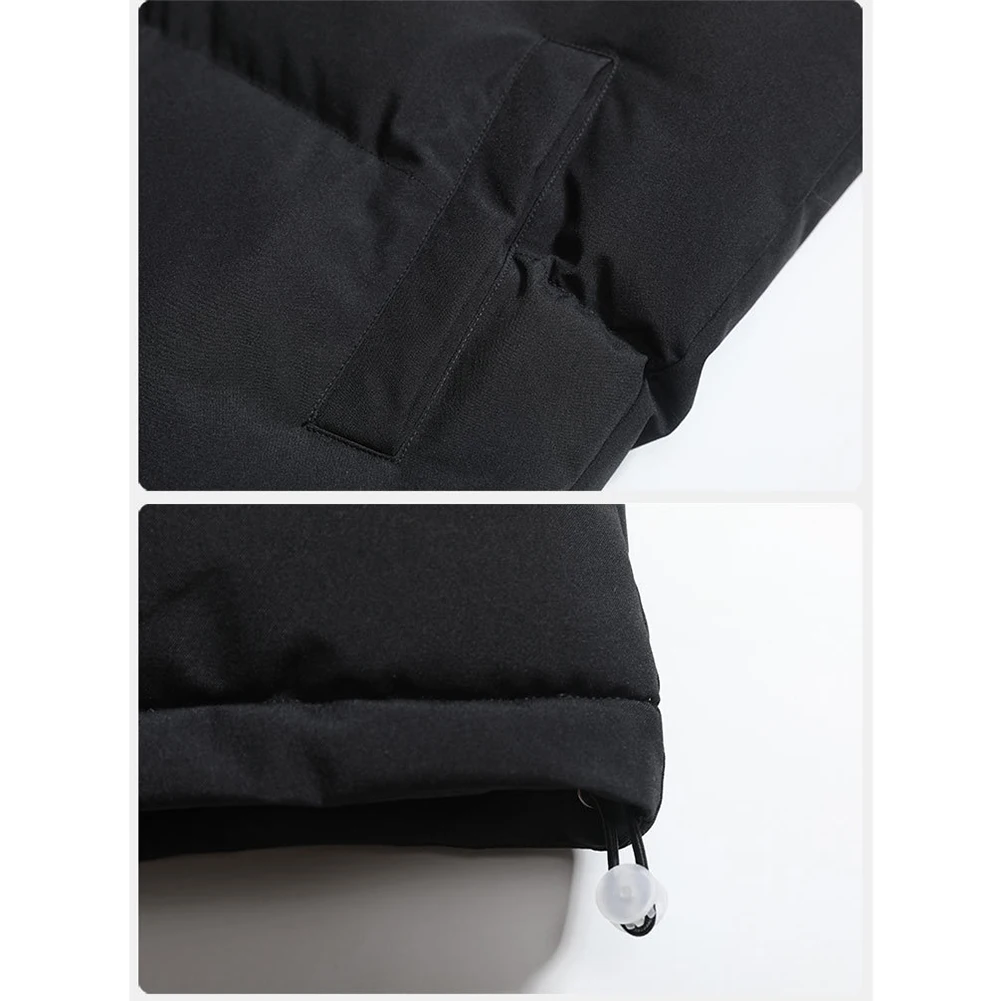 Thick Casual Jacket with Stand Collar for Men and Women Couples Solid Color Parkas Providing Warm and Comfortable Outerwear