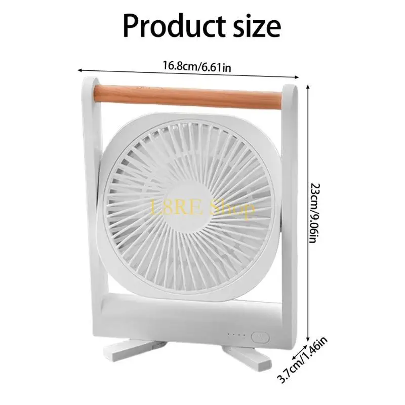 L8RE Rechargeable Small Fan with USB Charging and 4 Speed Adjustable Plastic Texture Suitable for Quiet and Efficient Cooling