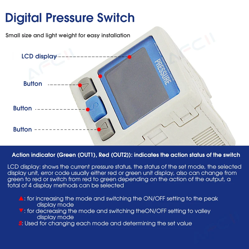 SMC Type ZSE30AF ISE30A Digital Display Pressure Electronic Pressure Switch Gauge ISE30A 01 ZSE30AF ZSE30A ISE40A ZSE40AF